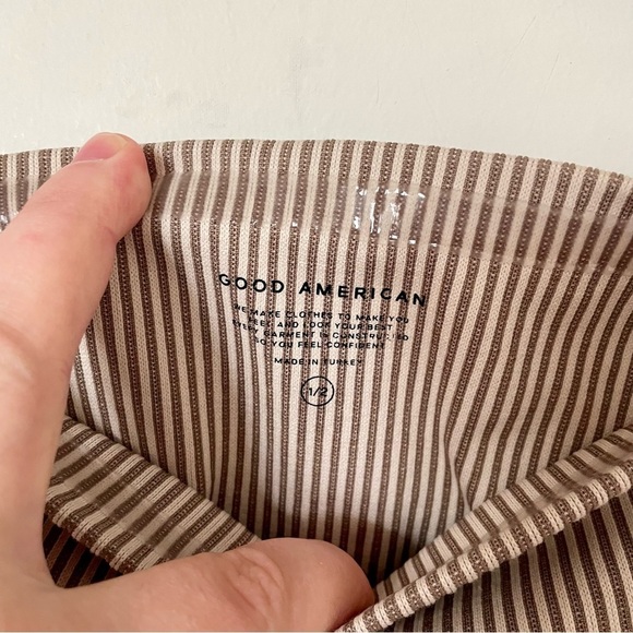 Good American Contour Seamless Ribbed Seamless Leggings Beige Size 1/2 (S/M) - Picture 7 of 7